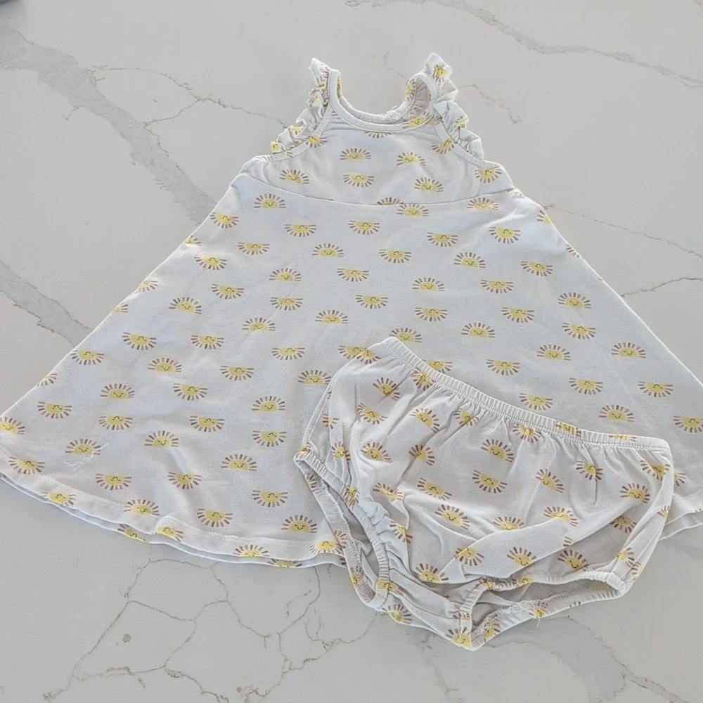 FOCUS White Dress with Yellow Floral Pattern 24 Months